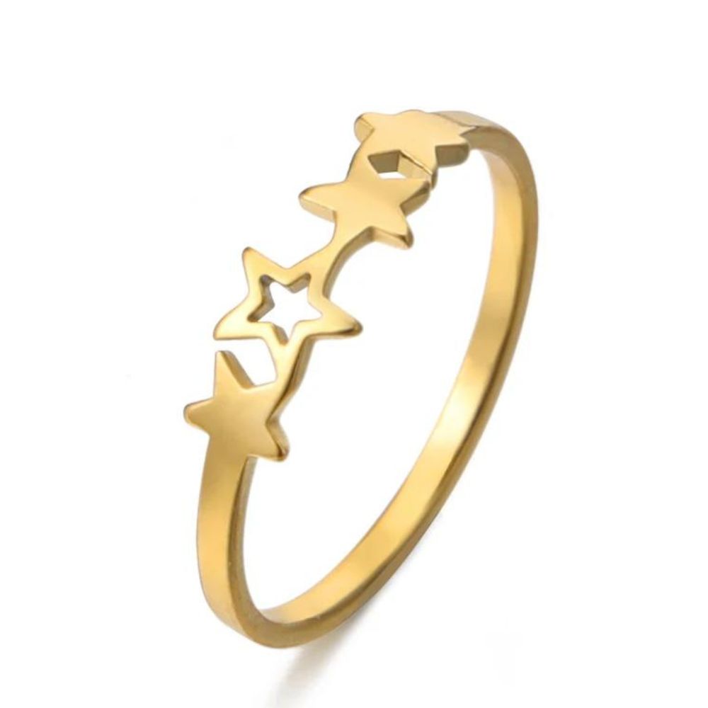 bague fine étoile de couleur or