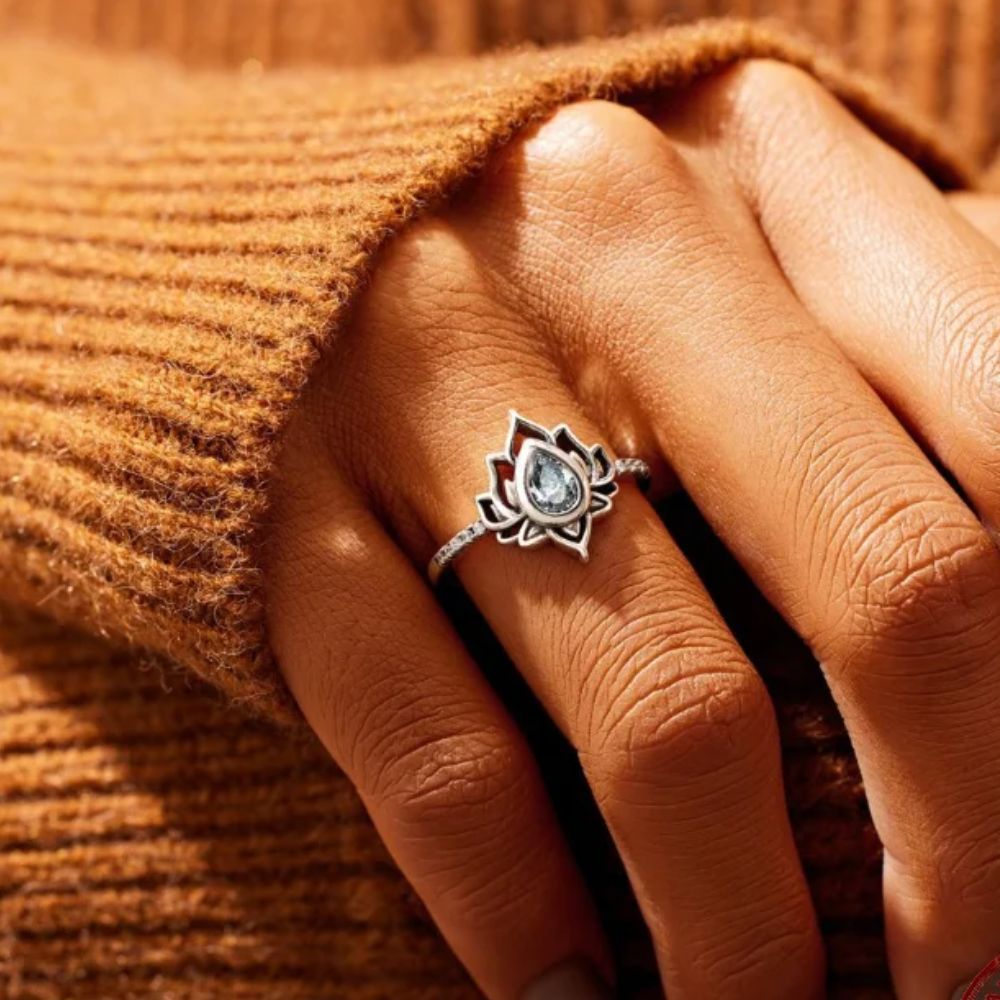 Bague Fleur de Lotus Argent Métal