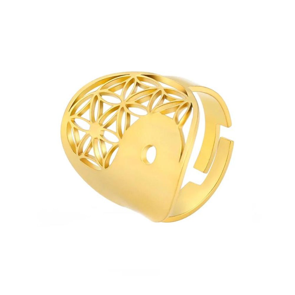 Bague Fleur de Vie YingYang