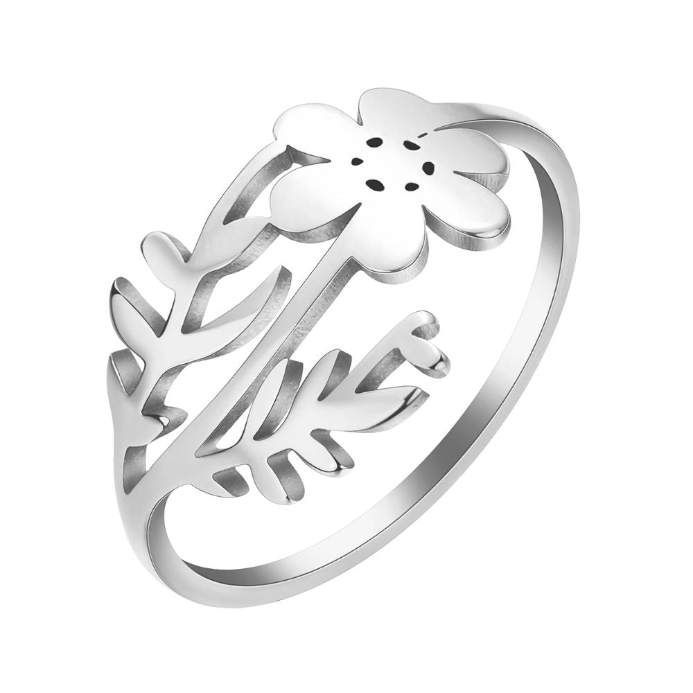Bague Fleur Feuille