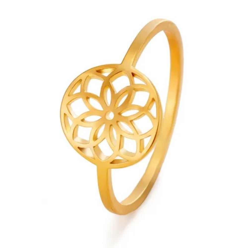 Bague Fleur de Vie Acier Inoxydable