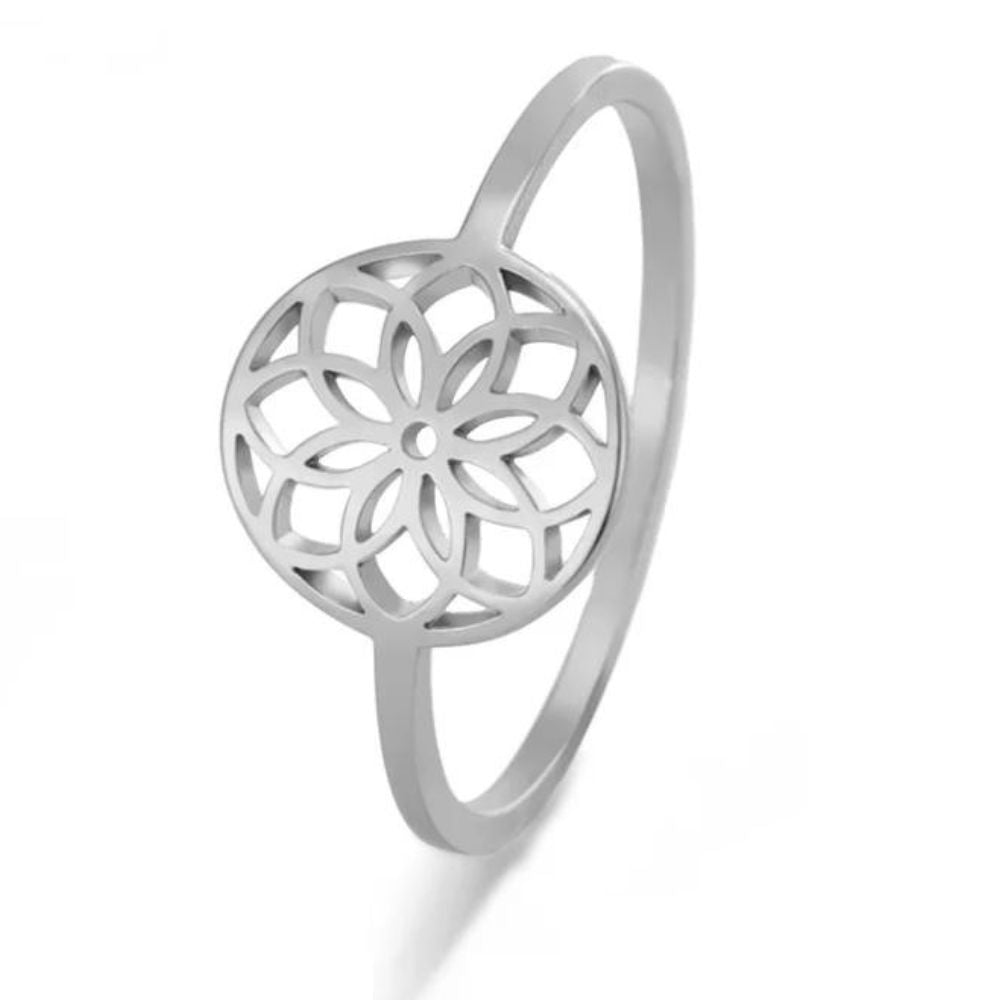 Bague Fleur de Vie Acier Inoxydable