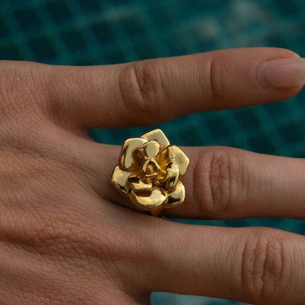 Bague Forme Rose Or