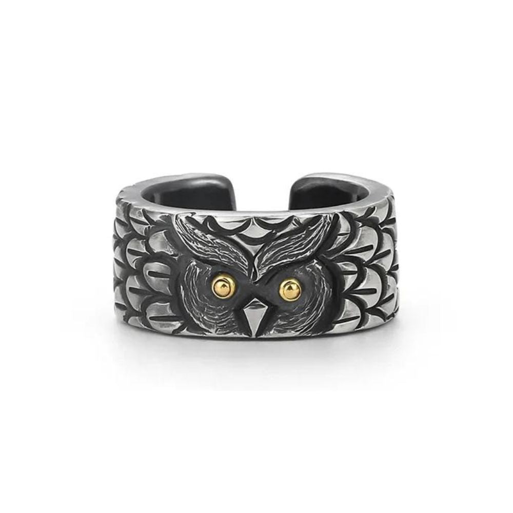 bague hibou noire