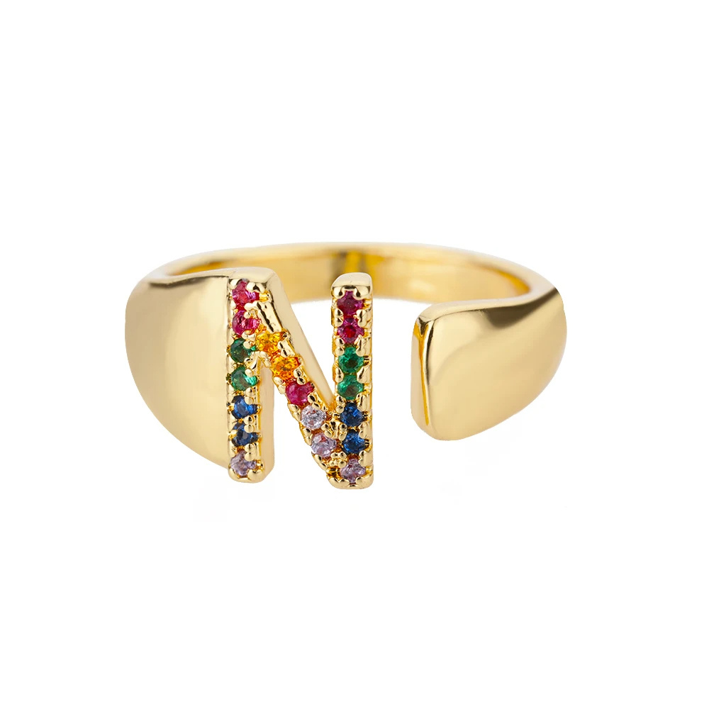 Bague Initiale N Couleur
