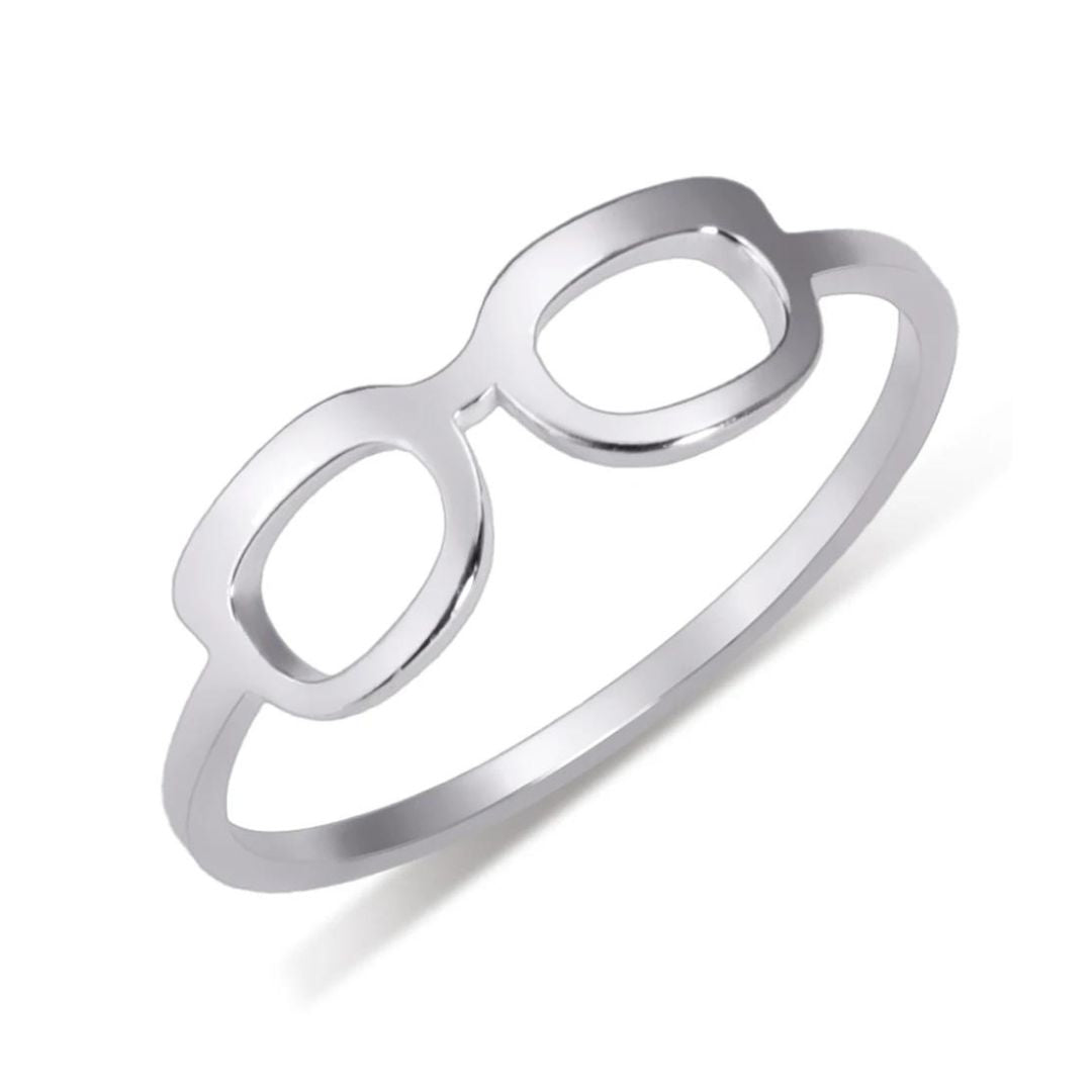Bague Lunettes Femme argent