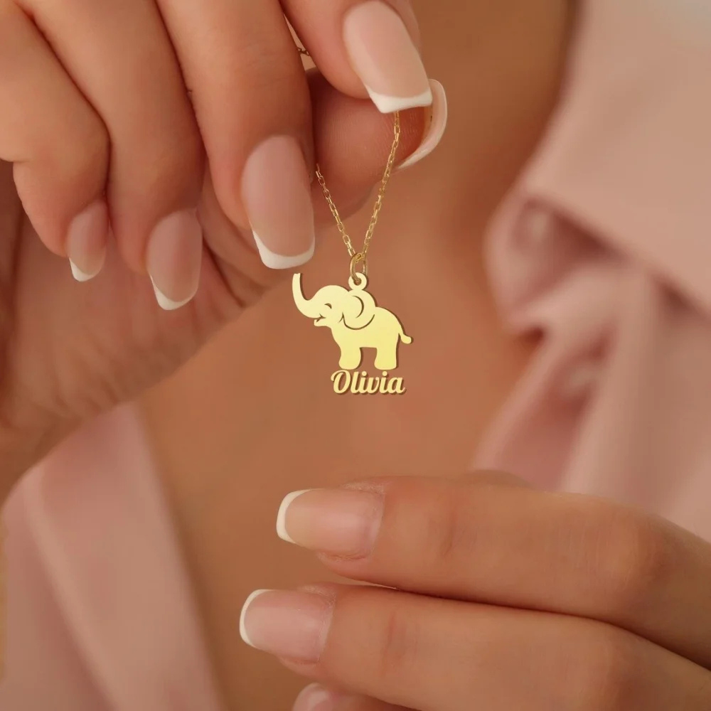 Collier Éléphant Prénom