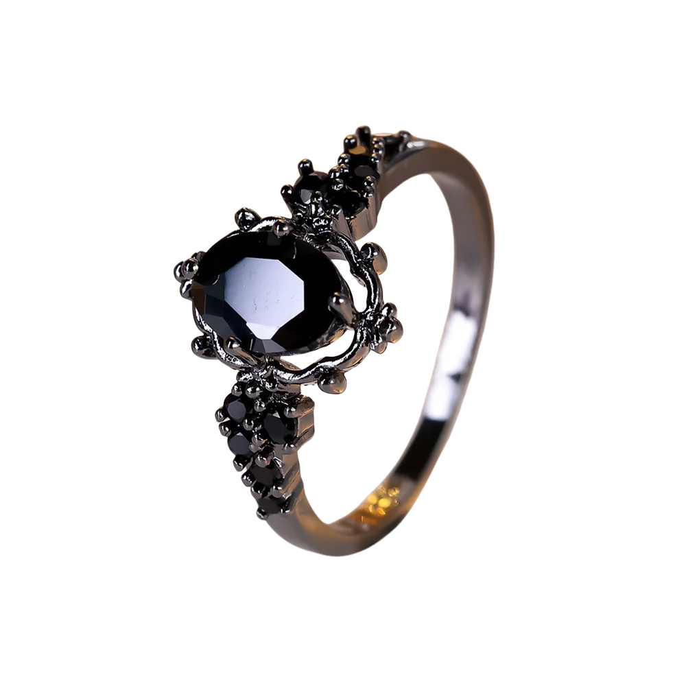 Bague Noire et Diamant