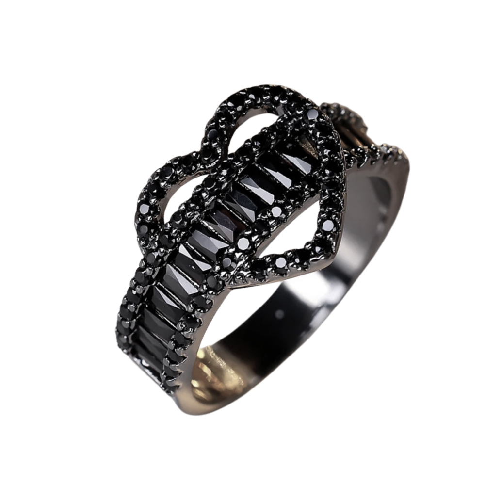 Bague Noire Cœur