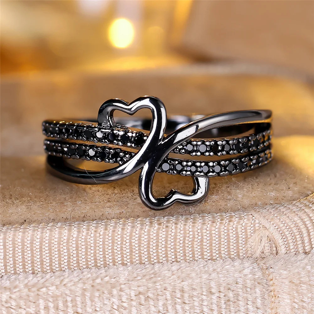 Bague Noire coeur