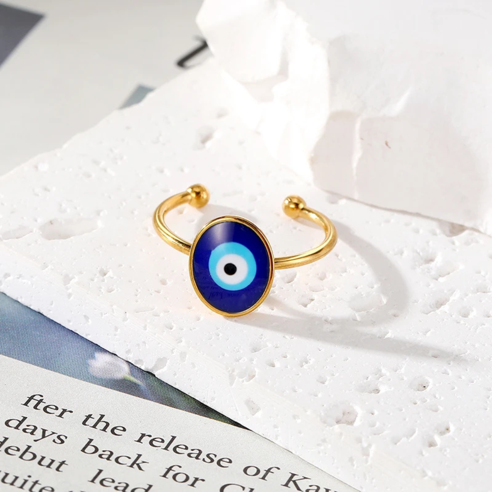 Bague Œil Bleu Ovale