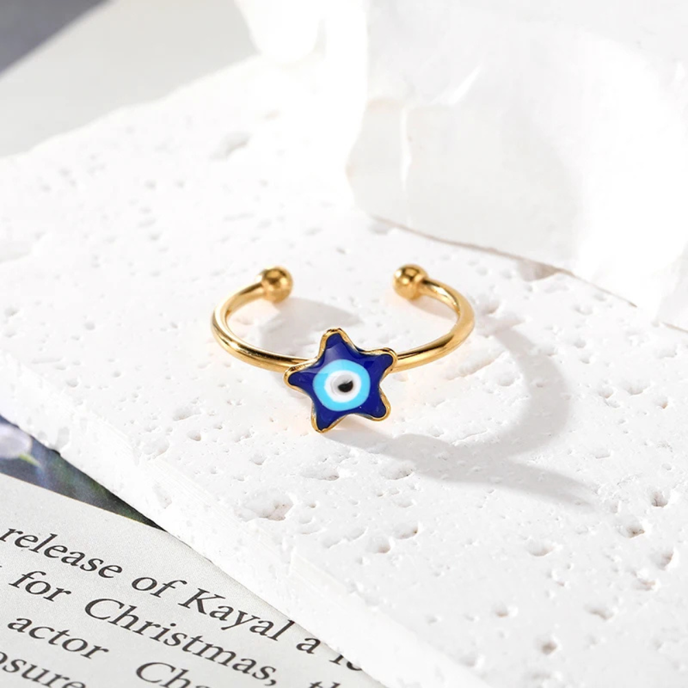 Bague Œil Bleu Étoile
