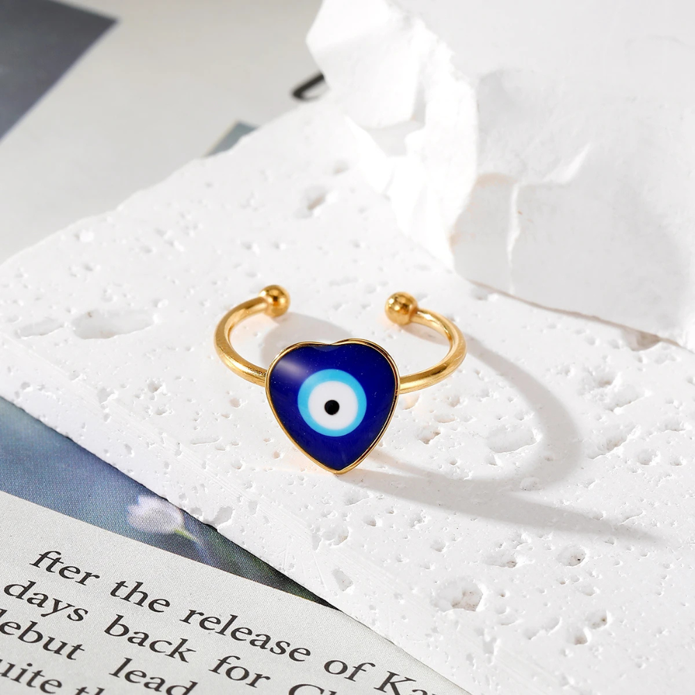 Bague Œil Bleu Cœur