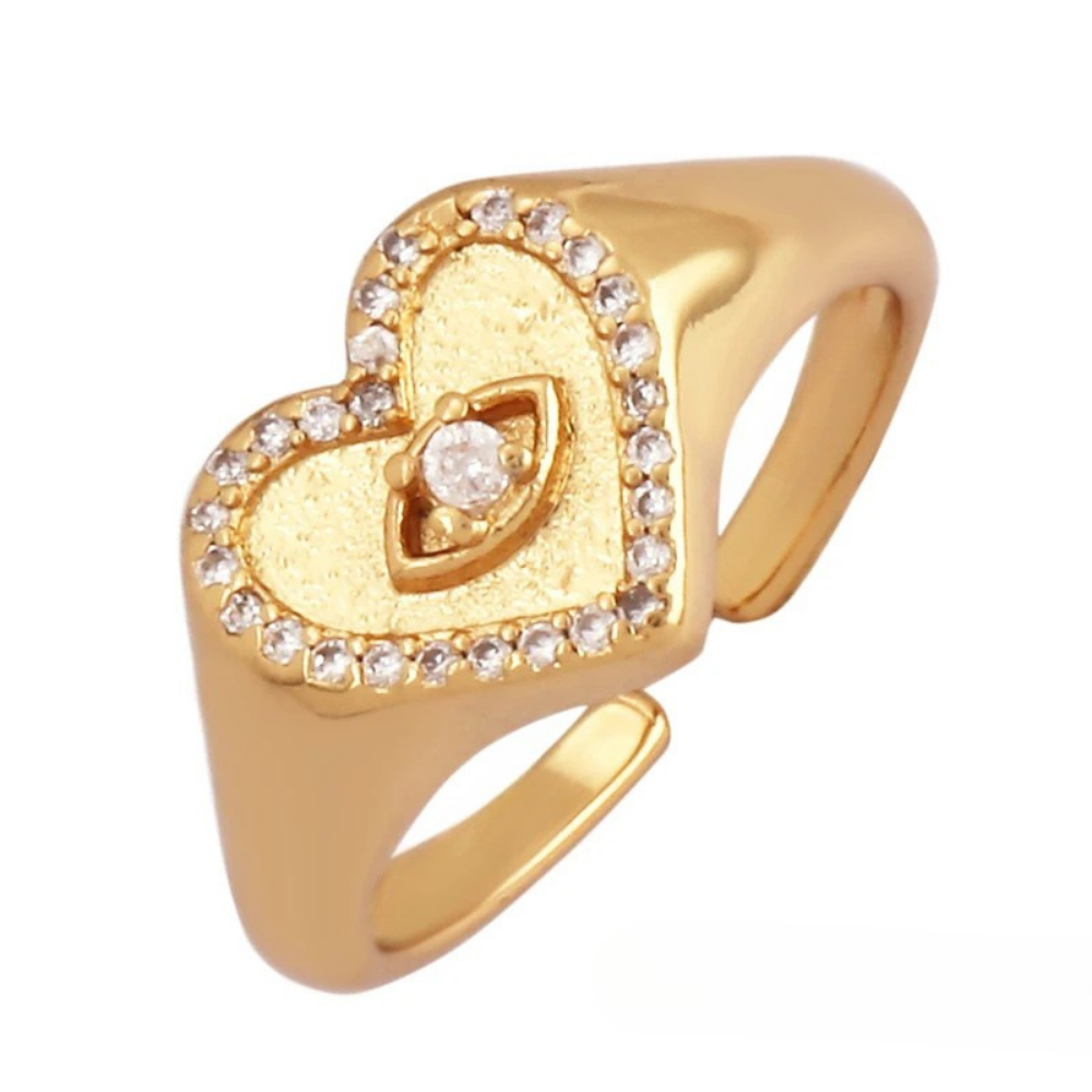 Bague Chevalière Cœur Œil