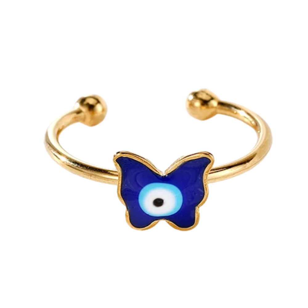 Bague Œil Bleu Papillon