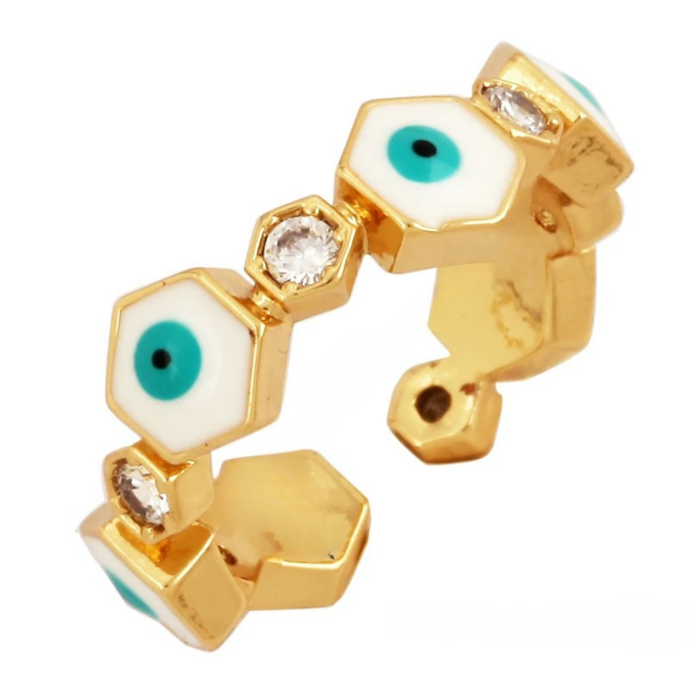 Bague Œil Hexagone