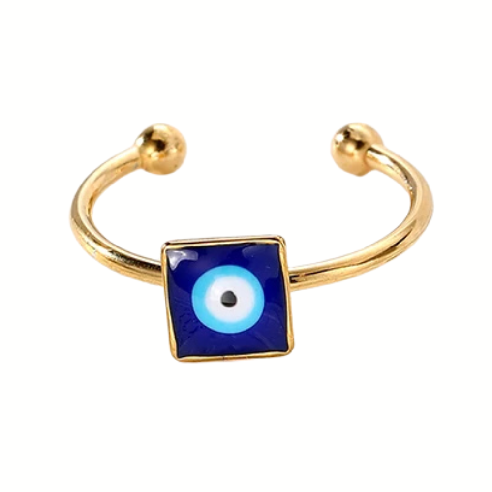Bague Œil Bleu Carré
