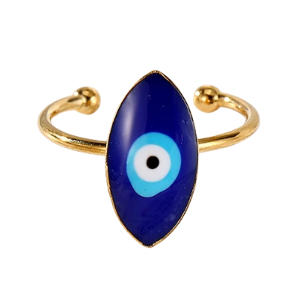 Bague Œil Bleu Navette
