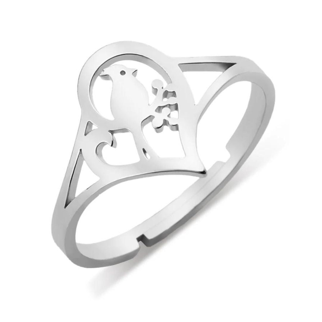 Bague Oiseau Coeur