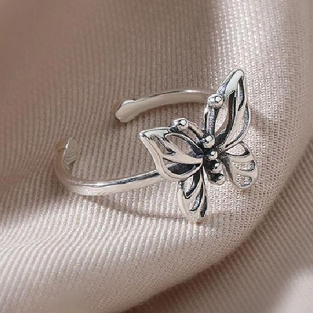 Bague Papillon Acier Inoxydable