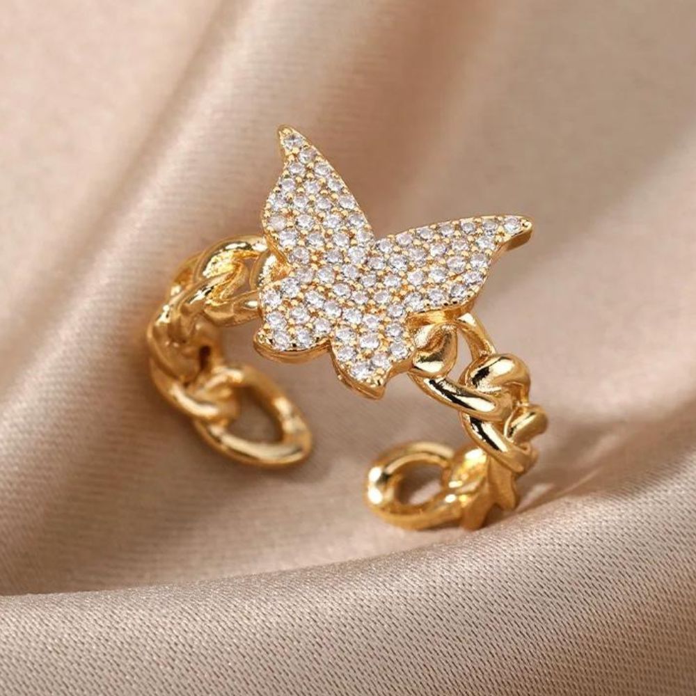 Bague Papillon Chaine