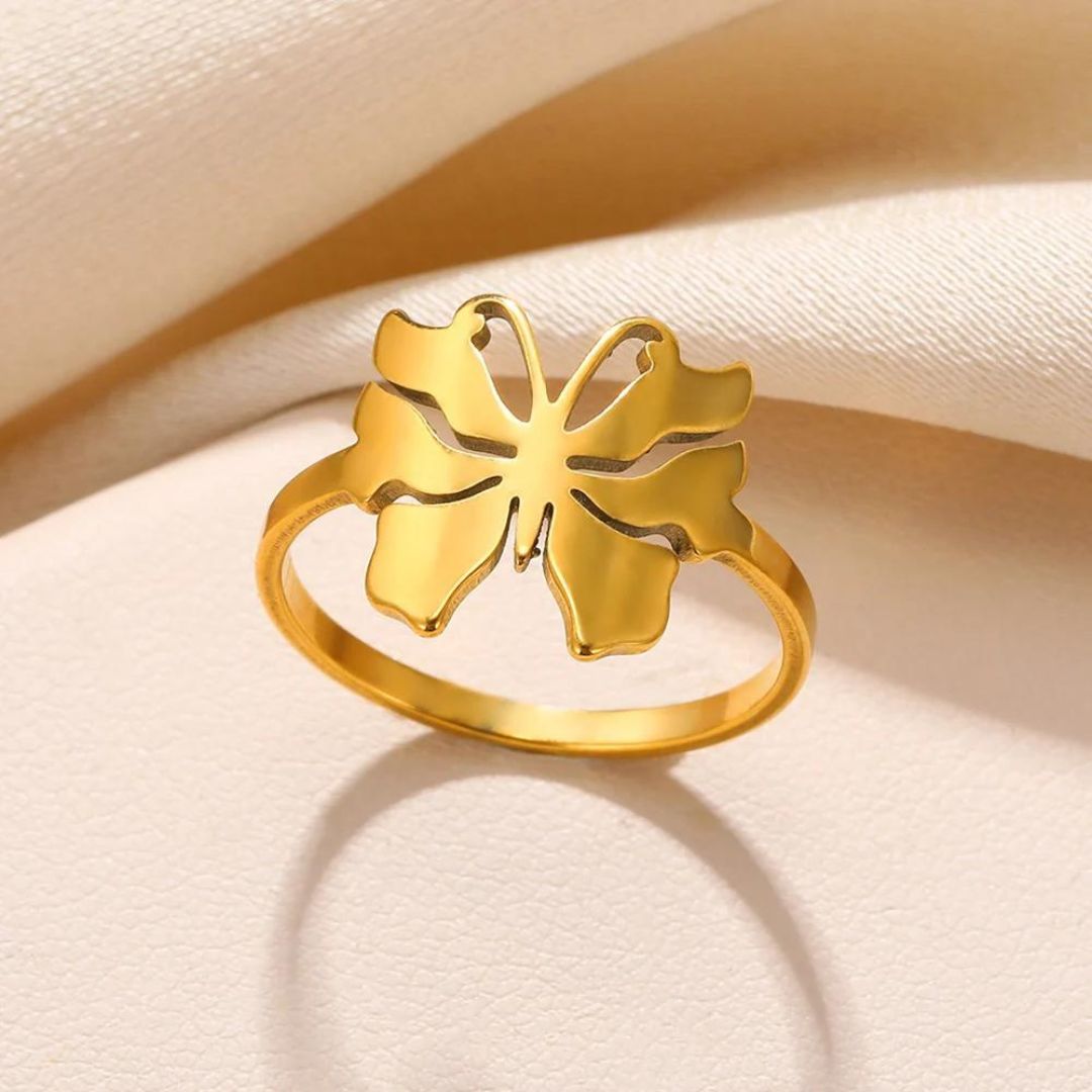 Bague Papillon Jaune