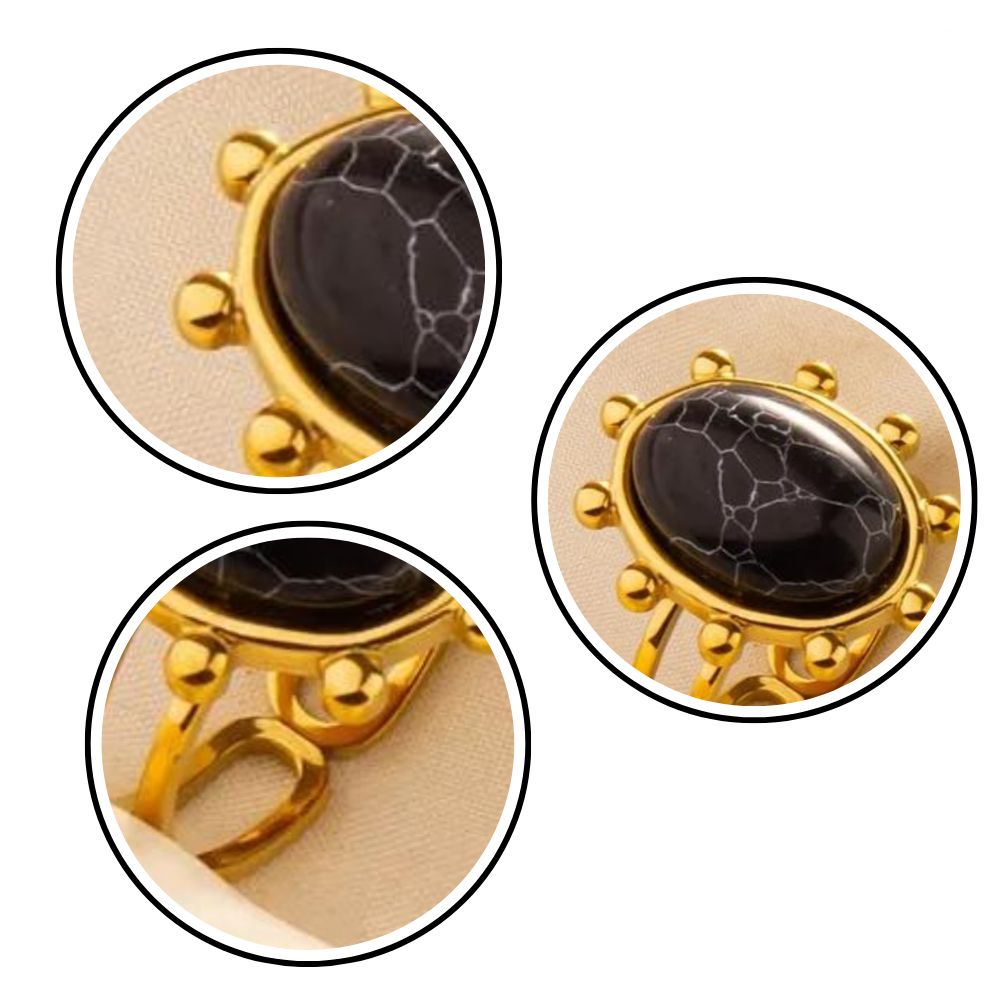 Grosse Bague Pierre Noire