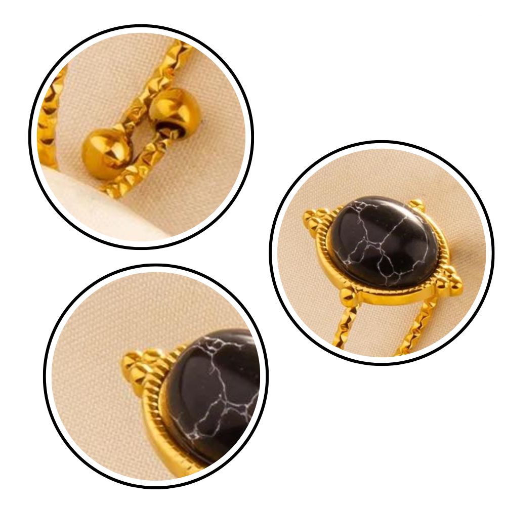 Bague Pierre Noire Ovale