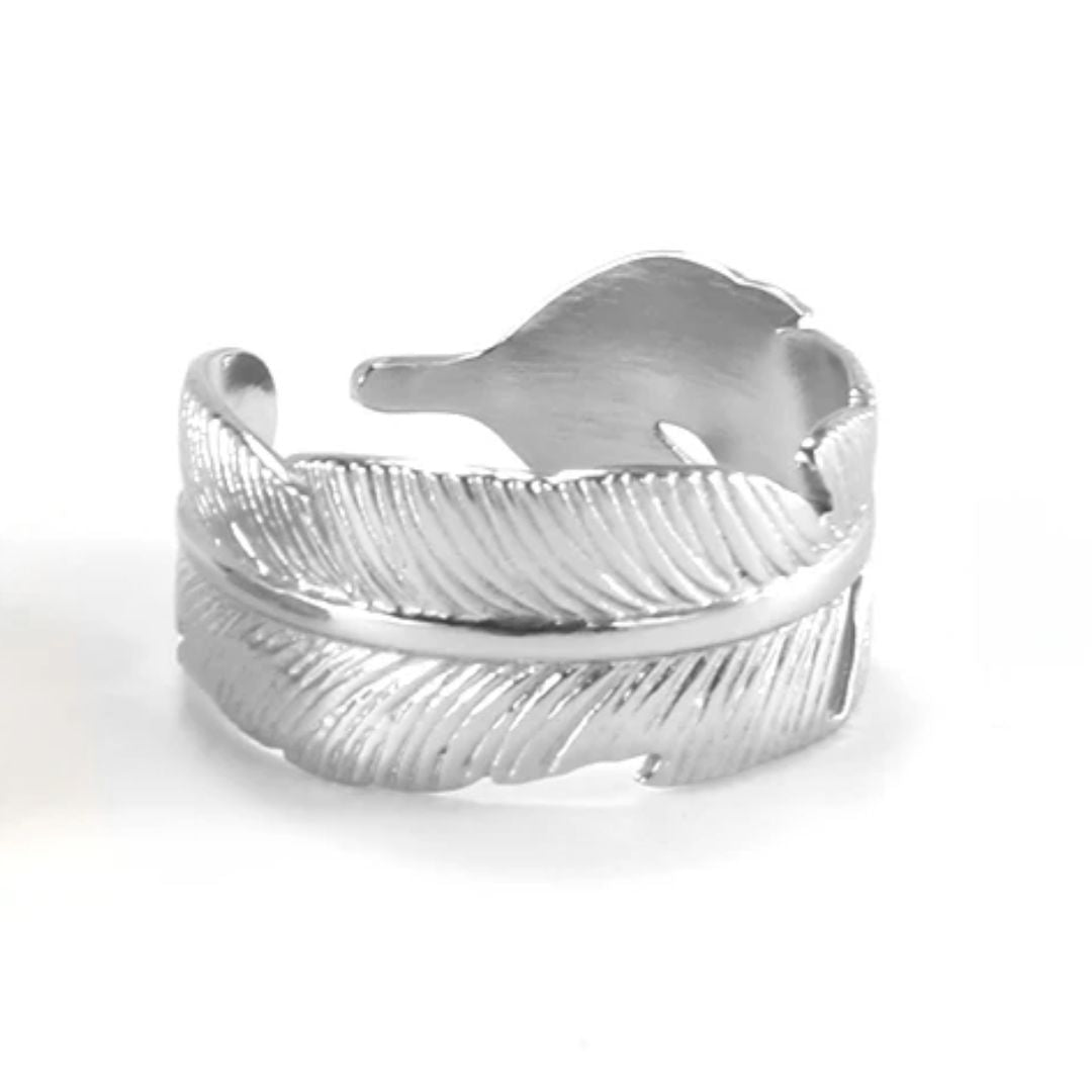 Bague Plume Argent Femme