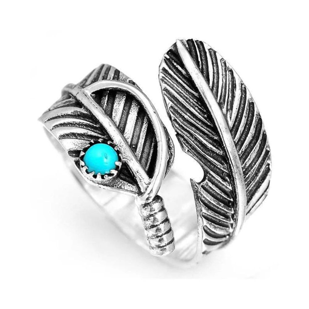 Bague Plume Pastille Bleu