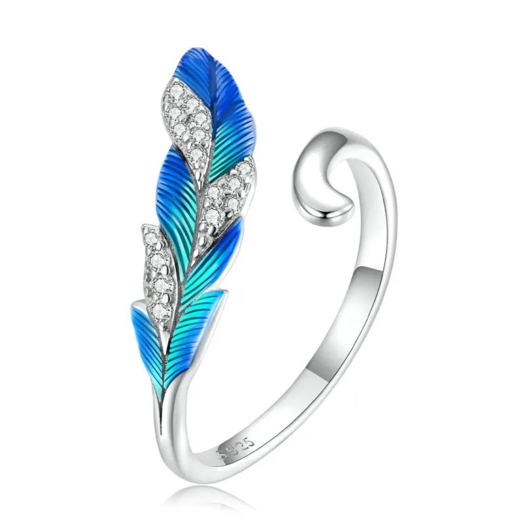 Bague Plume Bleue
