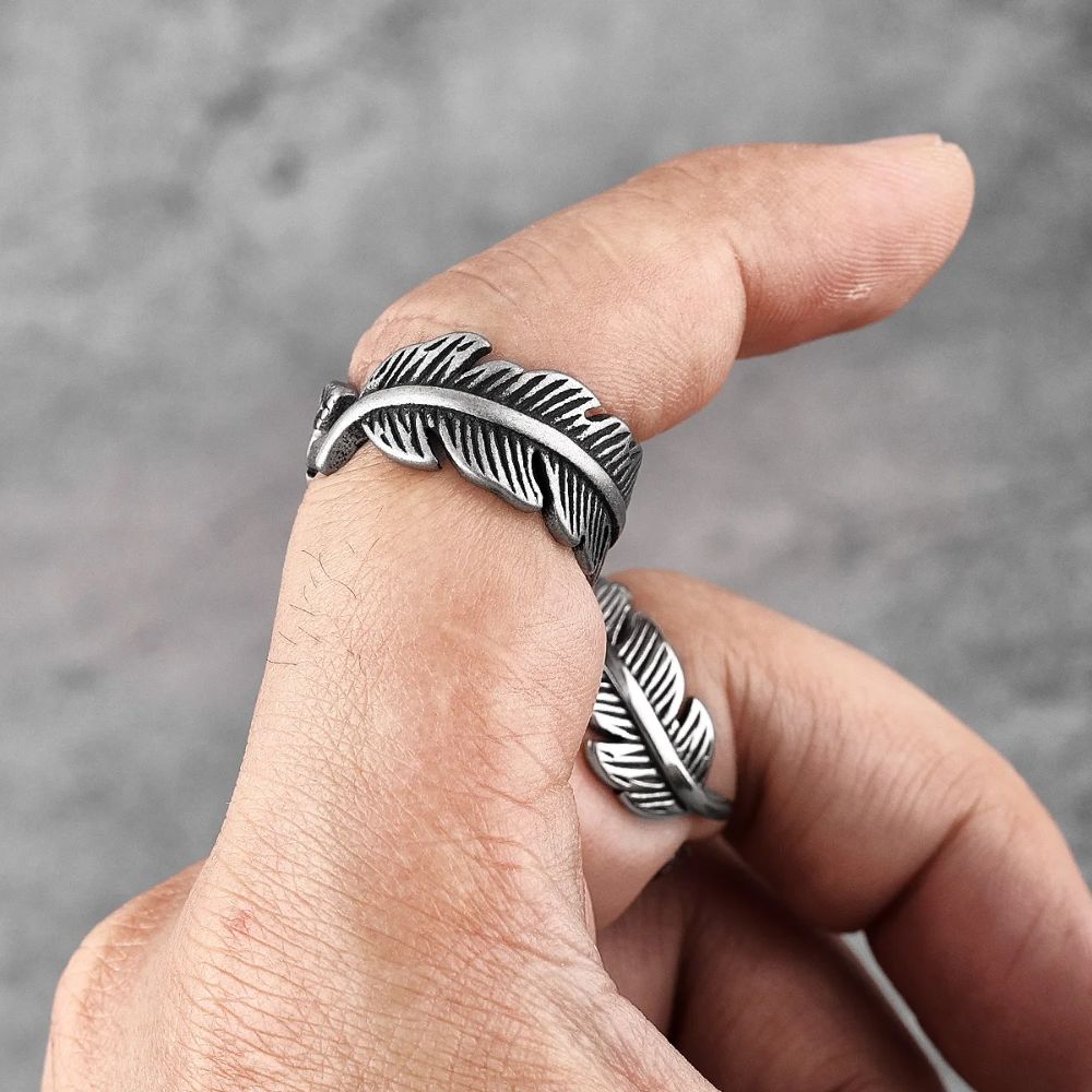 Bague Plume Biker