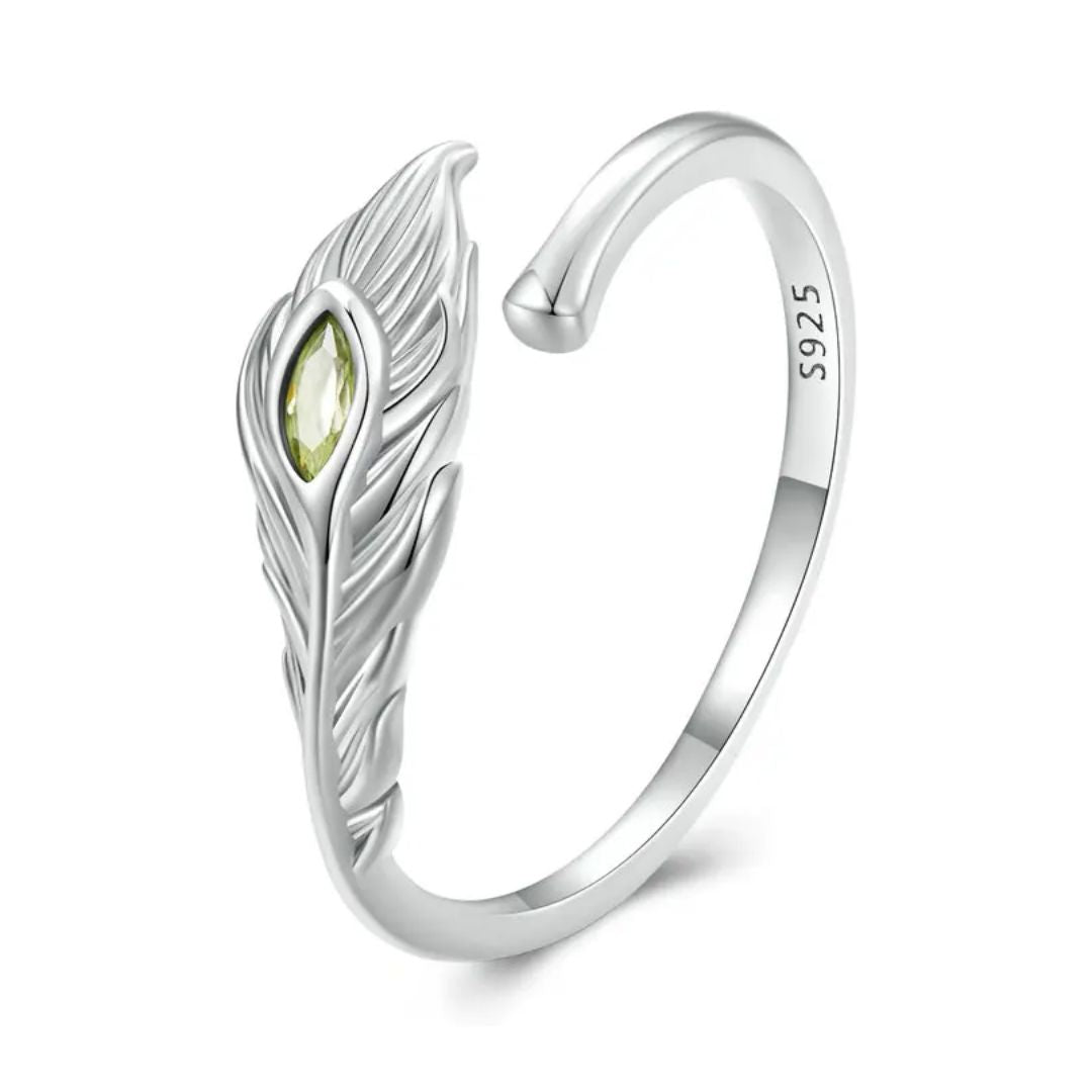 Bague Plume Argent Zircon