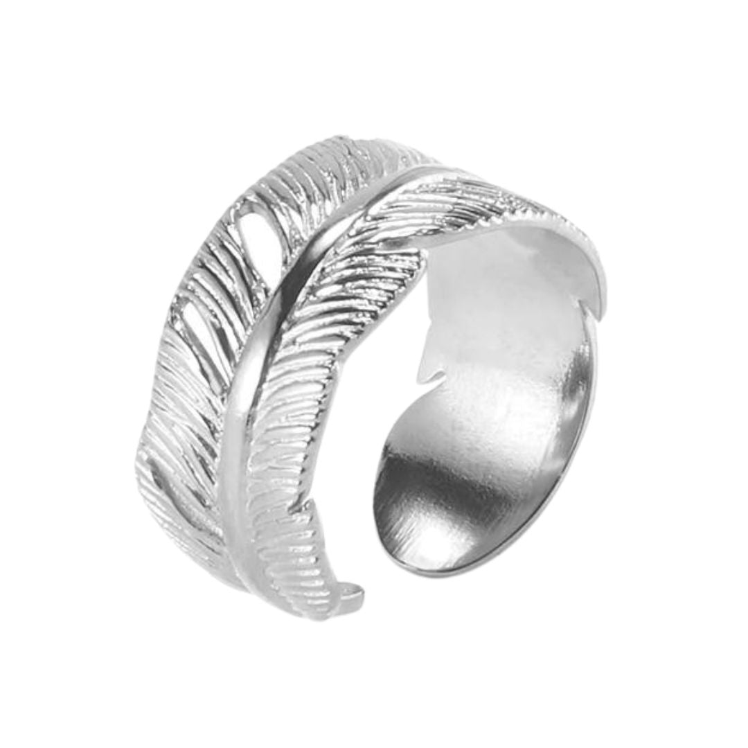 Bague Plume Argent Femme