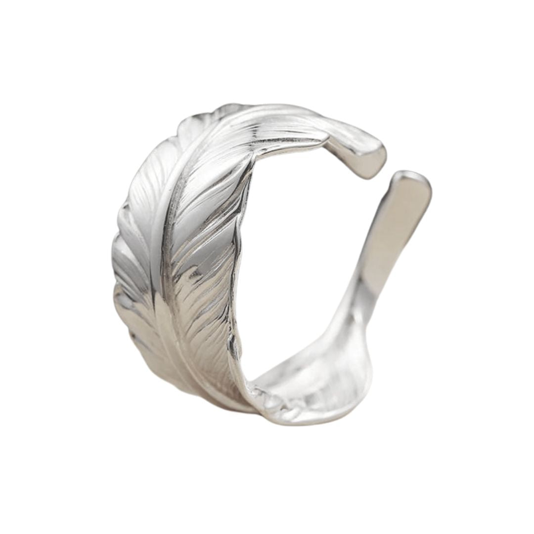 Bague Plume Argent Brillant