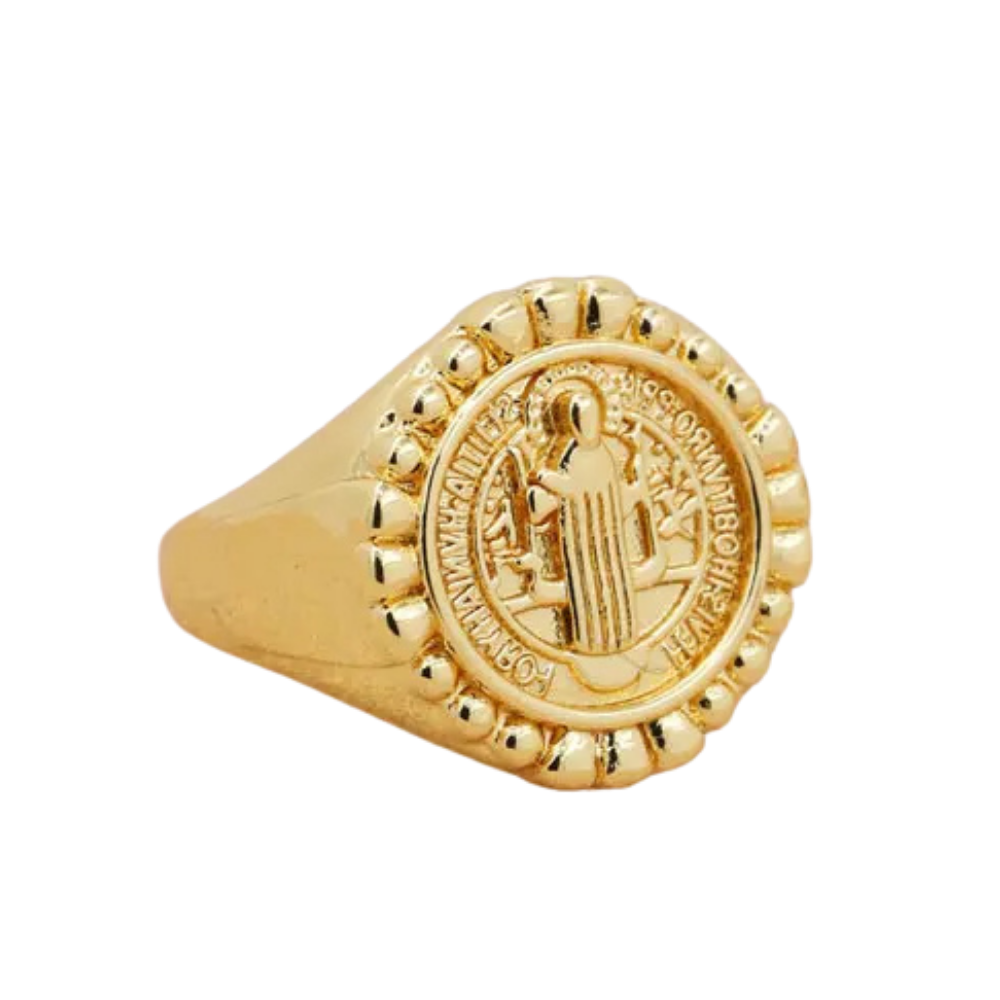 Bague Chevalière Vierge Marie Or