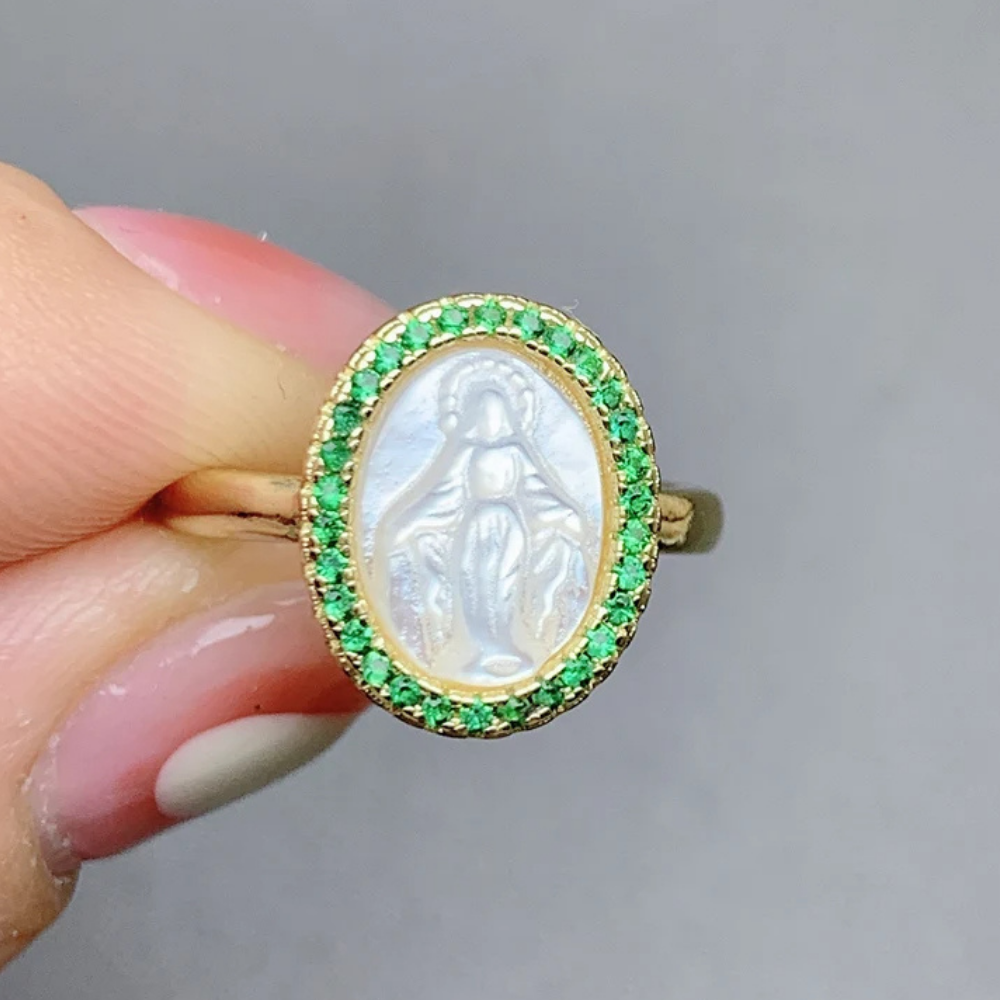 Bague Vierge Marie Nacre