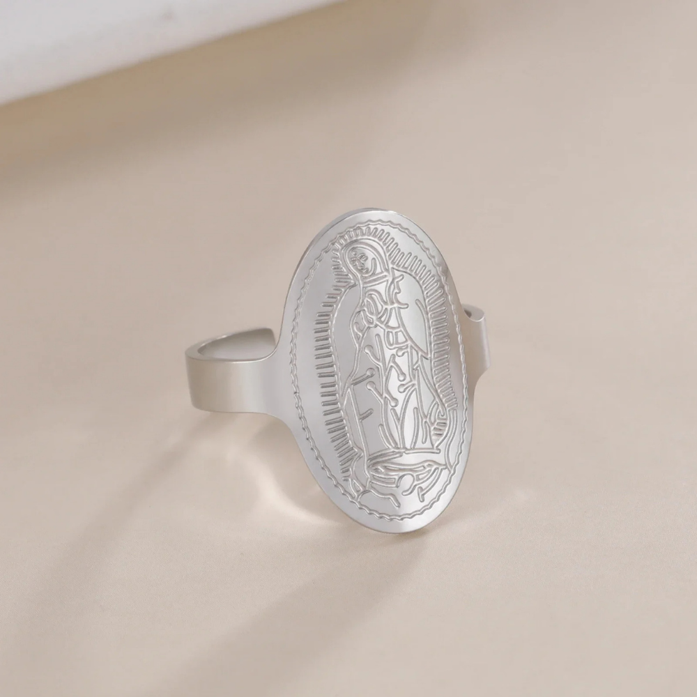 Bague Vierge Marie Acier Inoxydable