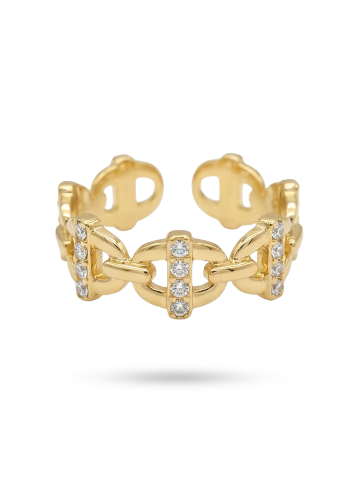 Bague Maille Marine Zircon or
