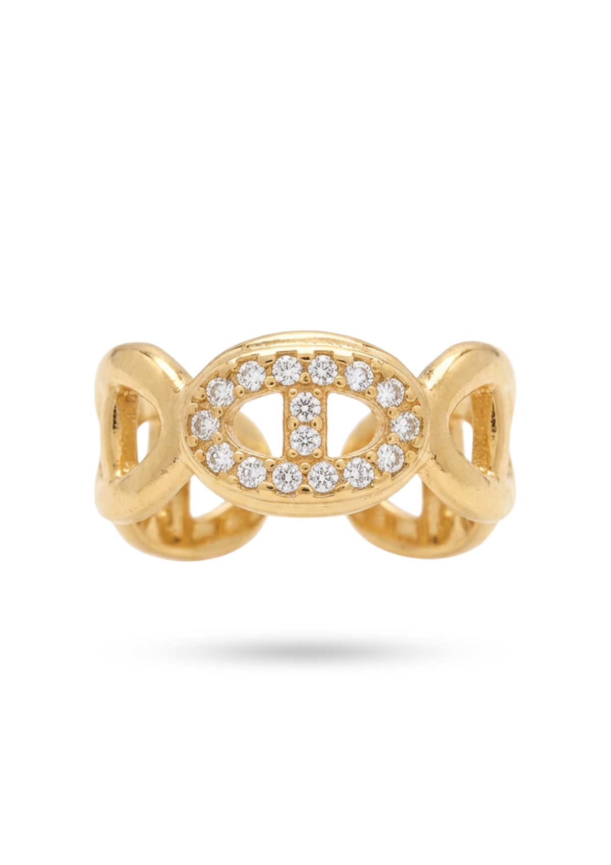 Bague Maille Marine Ovale or