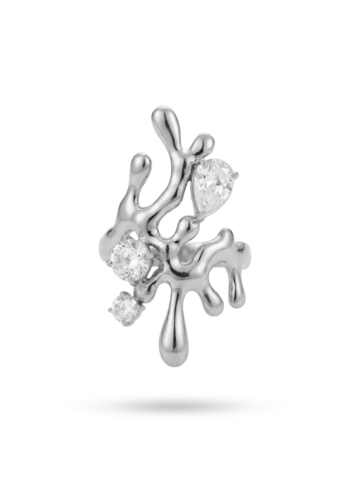 Bague Corail Strass Tendance