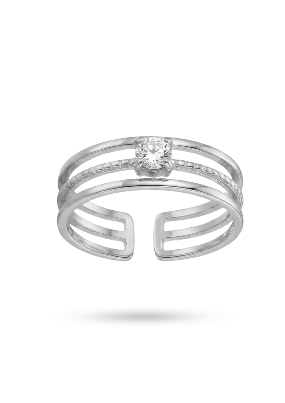 Bague Triple Rang Solitaire