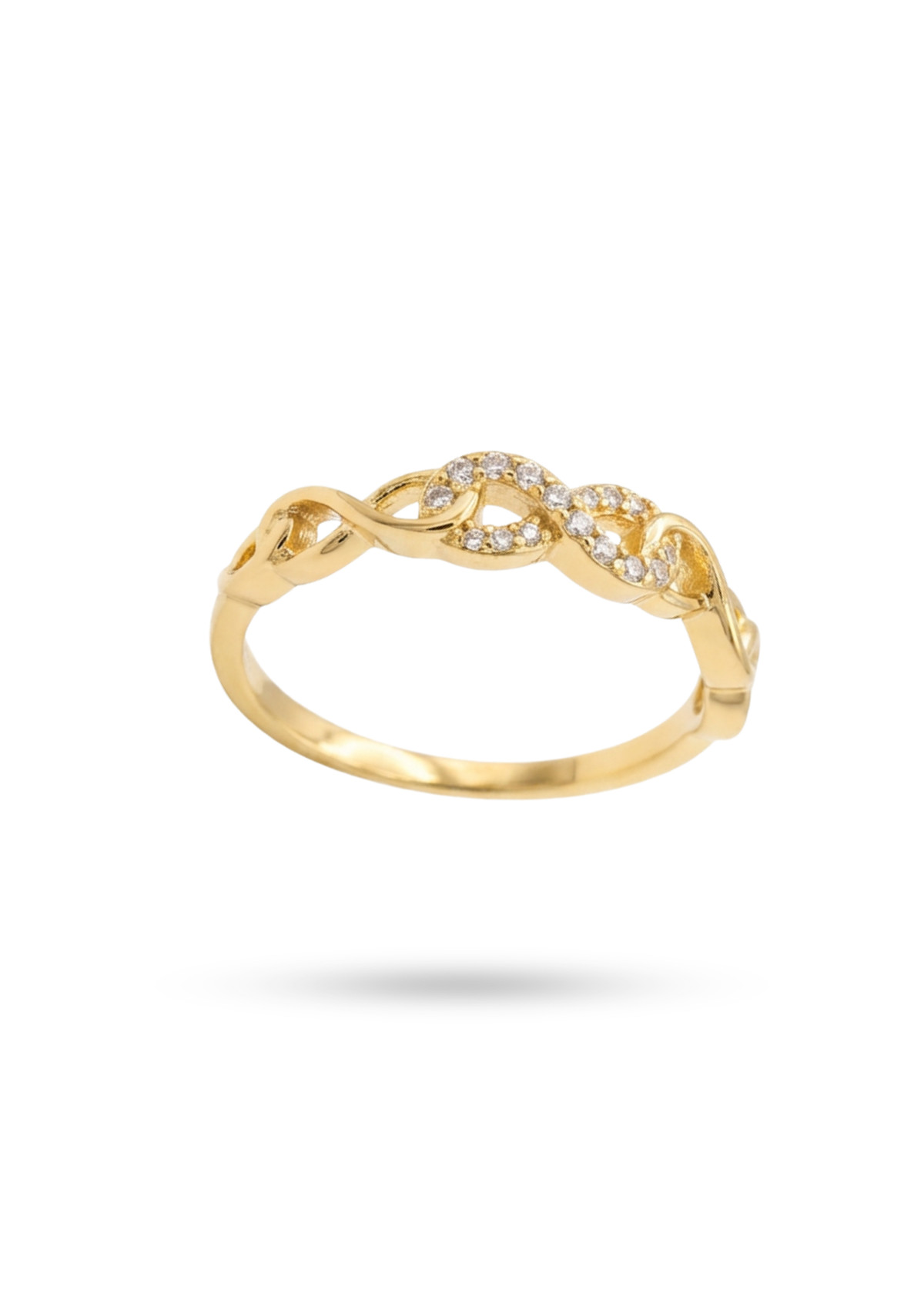 Bague Triple Infini Strass or