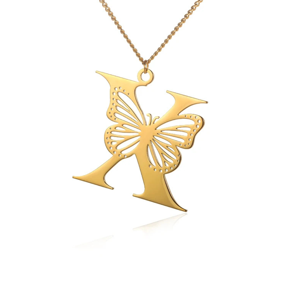 Collier Initiale Papillon x