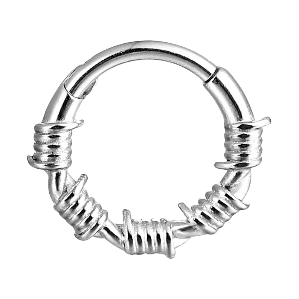 Piecing Barbelé argent