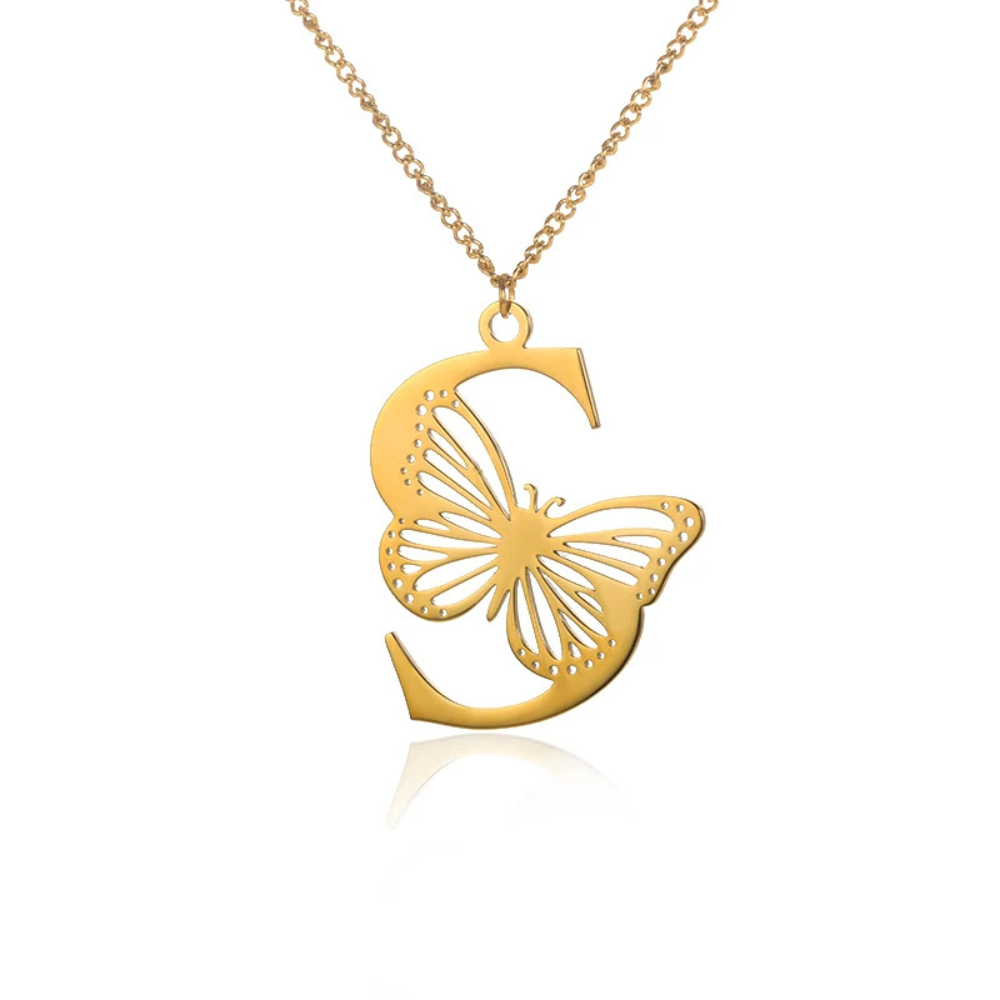 Collier Initiale Papillon s