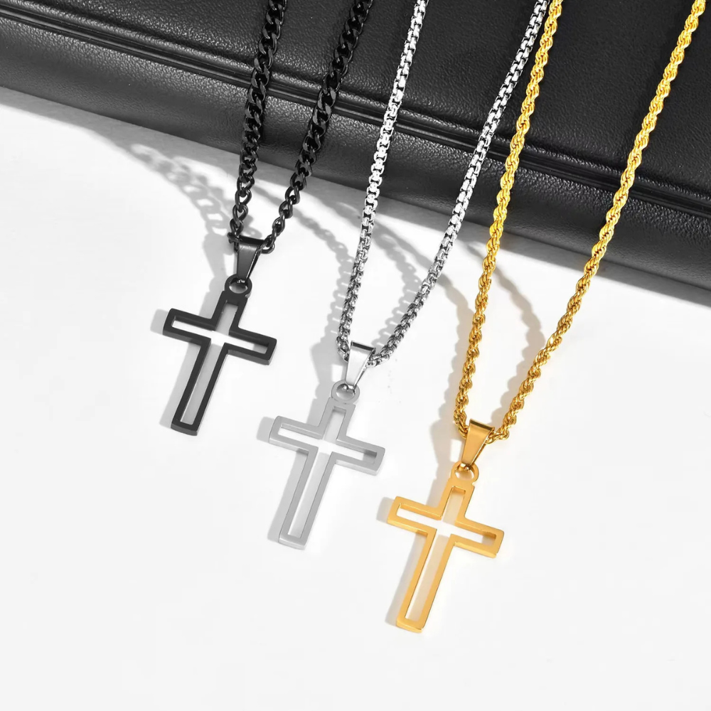 Collier Croix Ajourée Homme