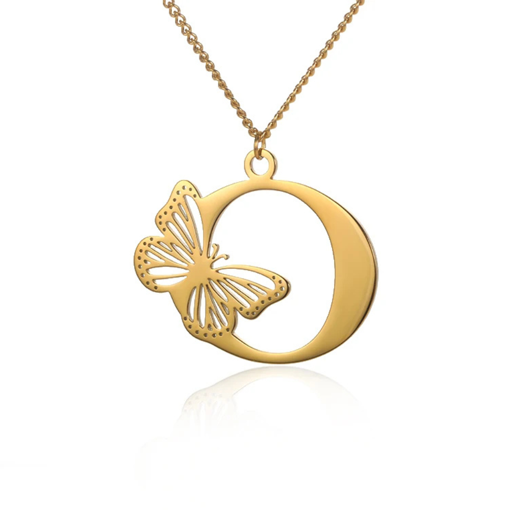 Collier Initiale Papillon o