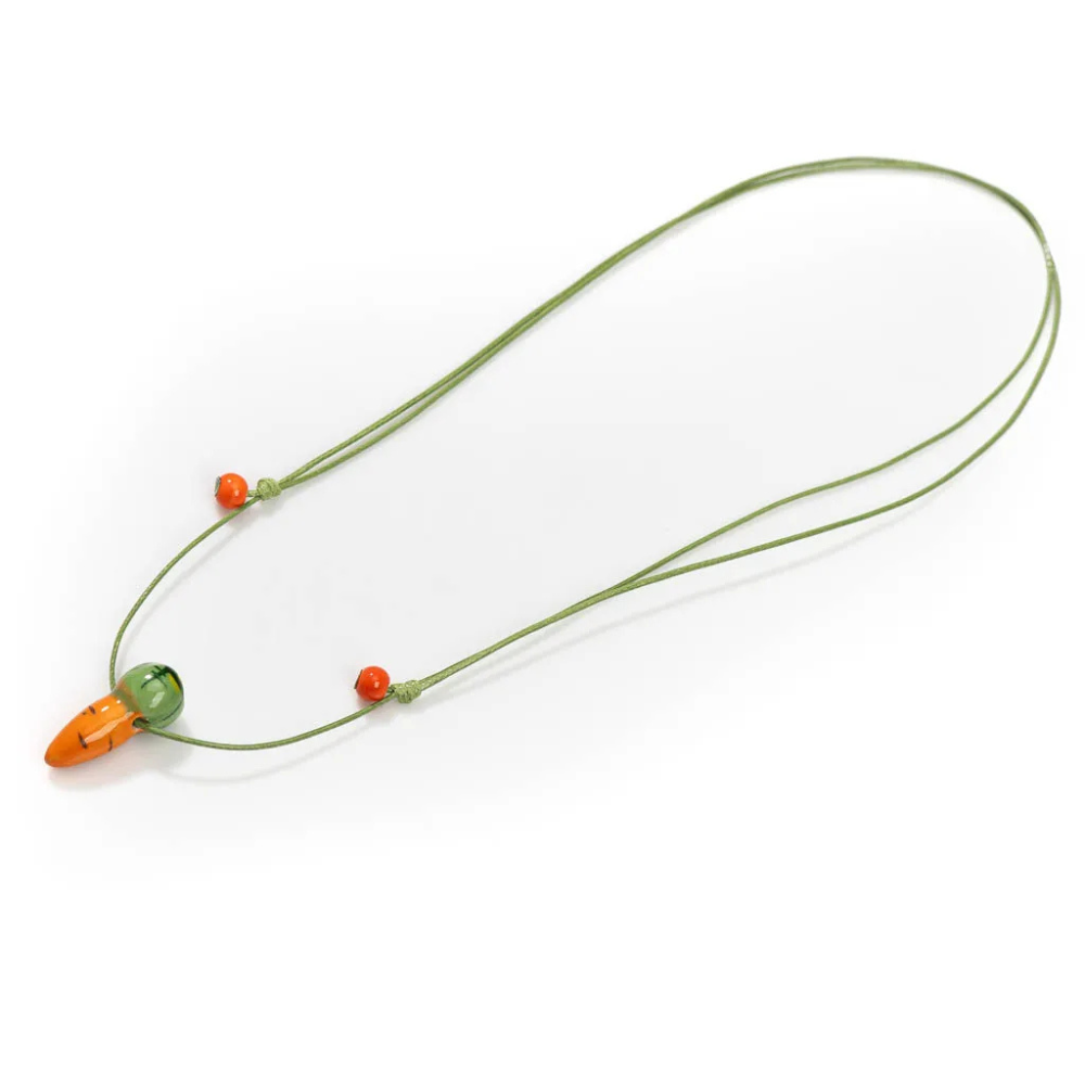 Collier Carotte Cordon vert