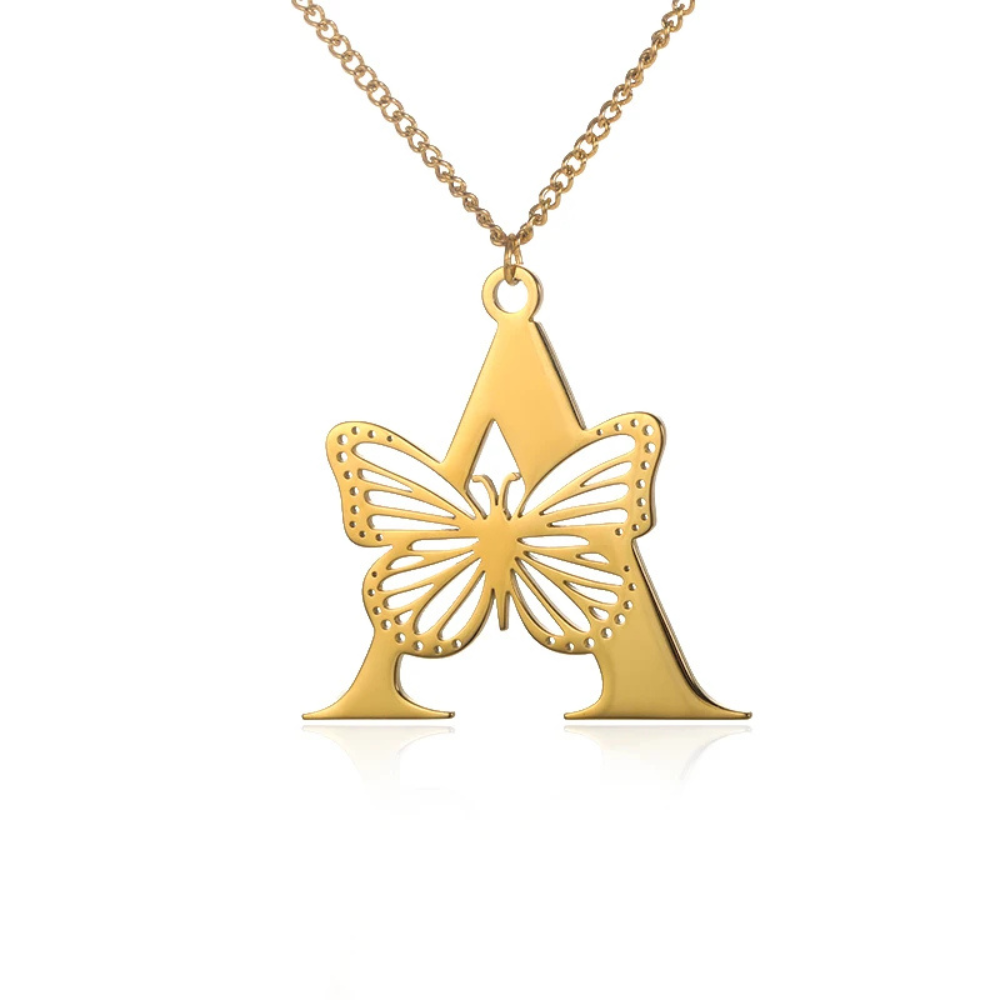 Collier Initiale Papillon a